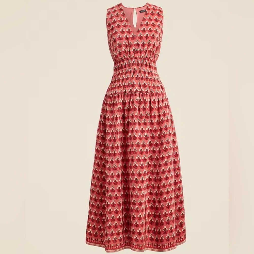 J. Crew Hyacinth Dress in Block-Print Crepe de Chine NWT